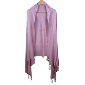 Anopia Collezioni 70/30 Pashmina Silk Scarf Wrap Mauve Lavender Fringe 88"x36"